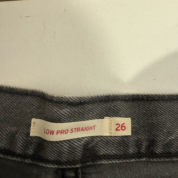 Levis Low Pro‎ Straight Gray Splatter Detail Denim Jeans Size 26 NEW - Picture 5 of 11